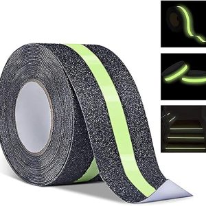 Anti Slip Grip Tape,Non-Slip Traction Tapes With Glow In The Dark Reduce The Risk Of Slipping For Indoor Or Outdoor Stair Tread Step And Other Slippery Surfaces (50 MM *32 Foot)